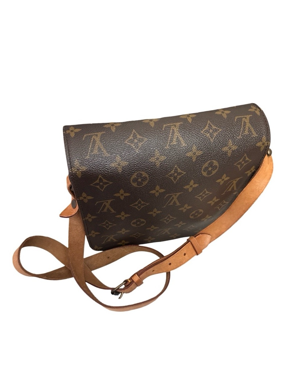 Louis Vuitton Monogram Cartouchiere Crossbody Vintage Brown Leather Shoulder Bag - Picture 11 of 16